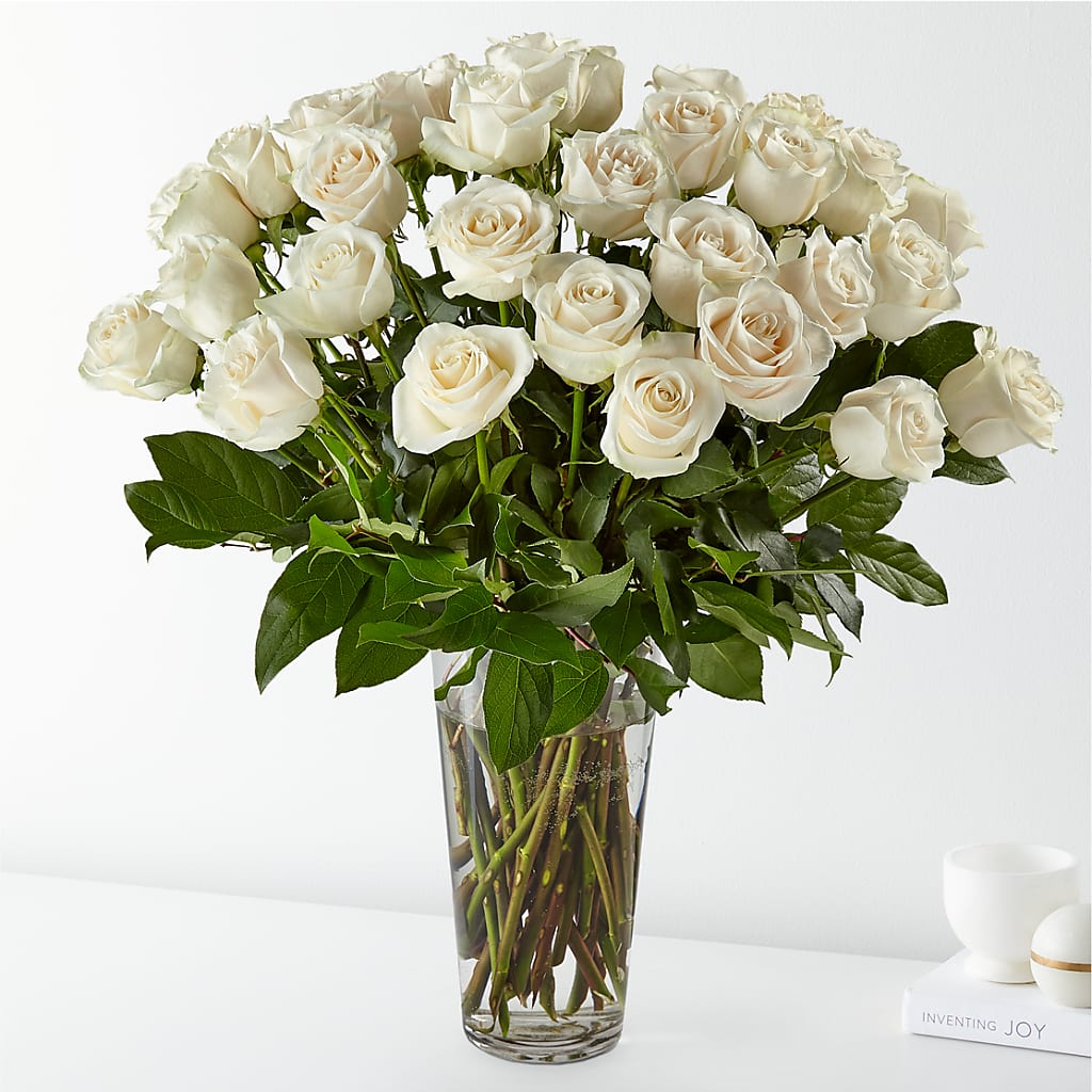 Long Stem White Rose Bouquet – Albertsons, Pleasanton CA
