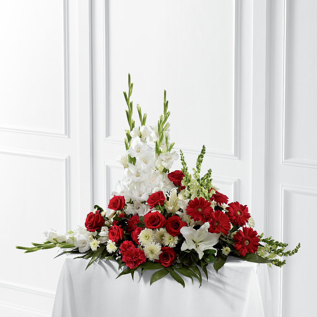 Crimson & White Arrangement – Albertsons, Pleasanton CA