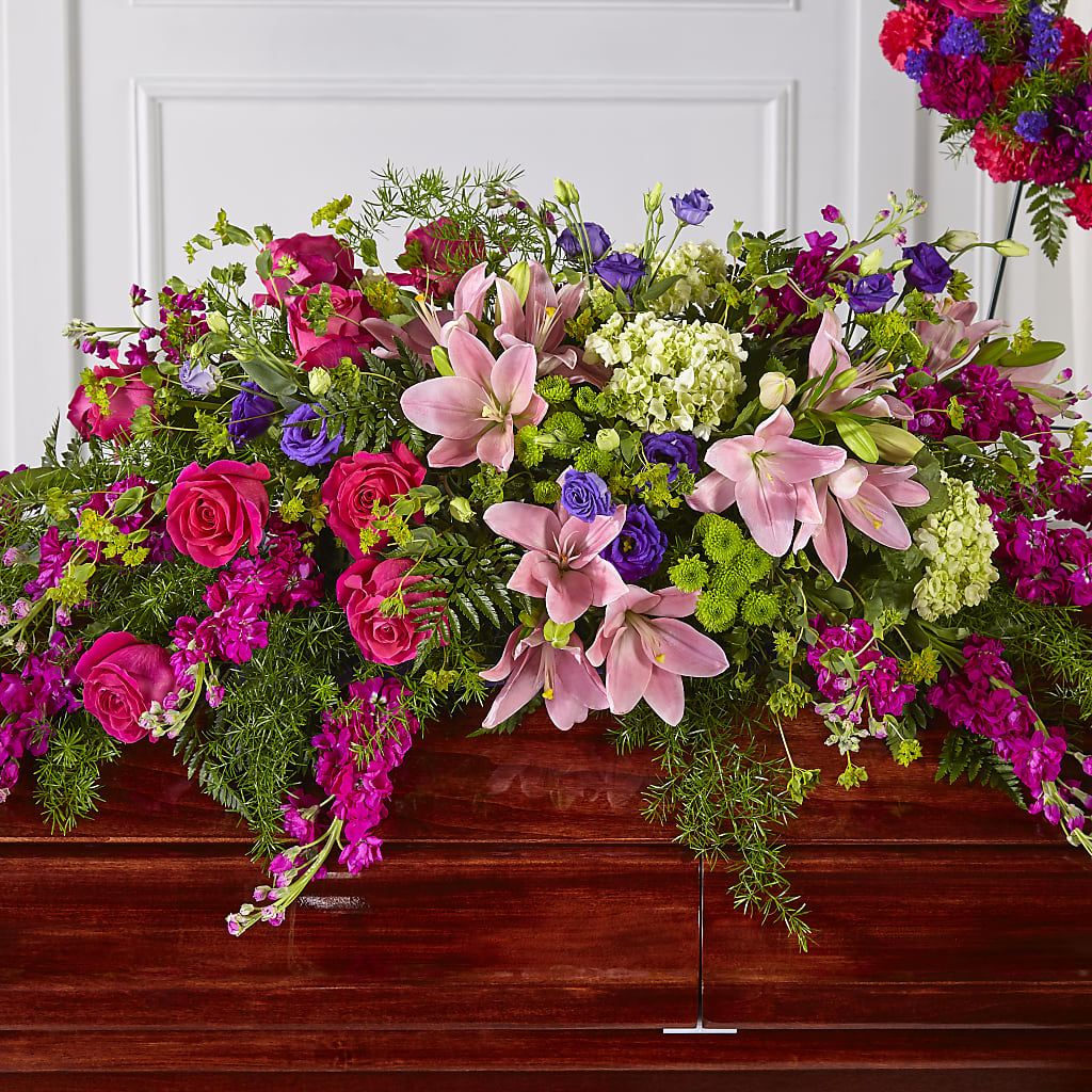 Radiant Tribute Casket Spray – Albertsons, Pleasanton CA
