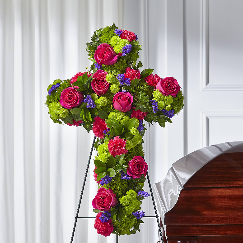 Tribute Rose Floral Cross – Albertsons, Pleasanton CA