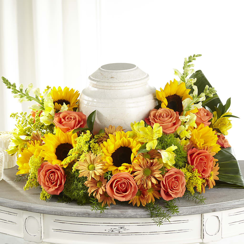 Faithful Sunflower Cremation Adornment – Albertsons, Pleasanton CA