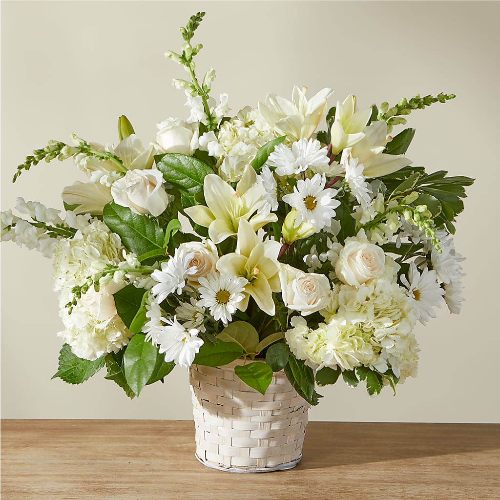 Ivory Elegance Floral Basket – Albertsons, Pleasanton CA
