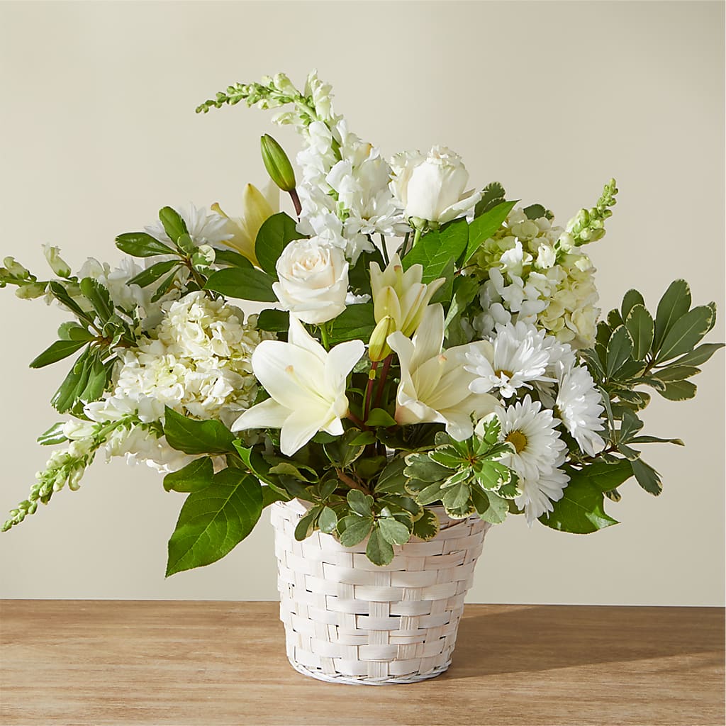 Ivory Elegance Floral Basket – Albertsons, Pleasanton CA