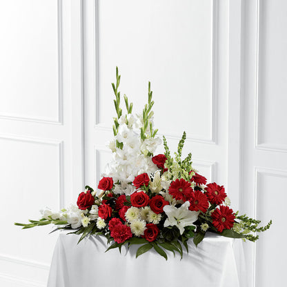 Crimson & White Arrangement –  Albertsons, Pleasanton CA