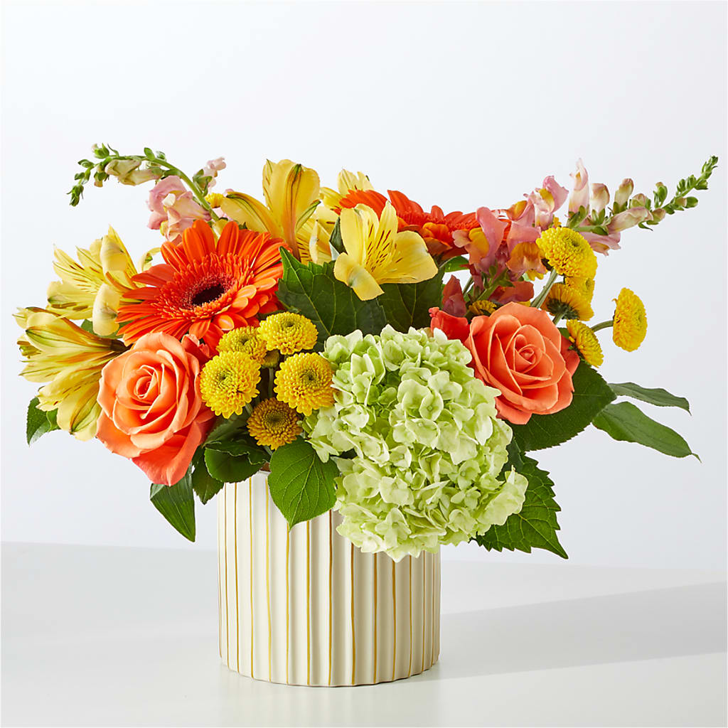 Autumn Sunshine Bouquet with Ivory Vase –  Albertsons, Pleasanton CA