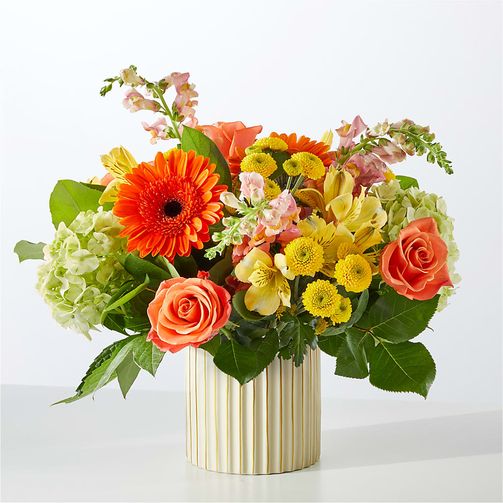 Autumn Sunshine Bouquet with Ivory Vase –  Albertsons, Pleasanton CA