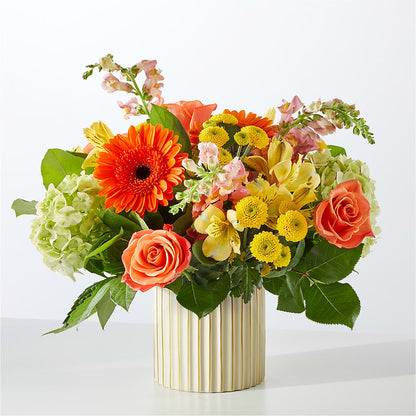 Autumn Sunshine Bouquet with Ivory Vase –  Albertsons, Pleasanton CA