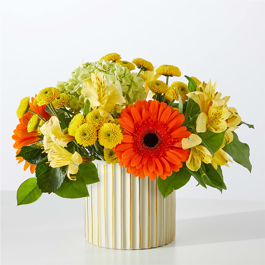 Autumn Sunshine Bouquet with Ivory Vase –  Albertsons, Pleasanton CA