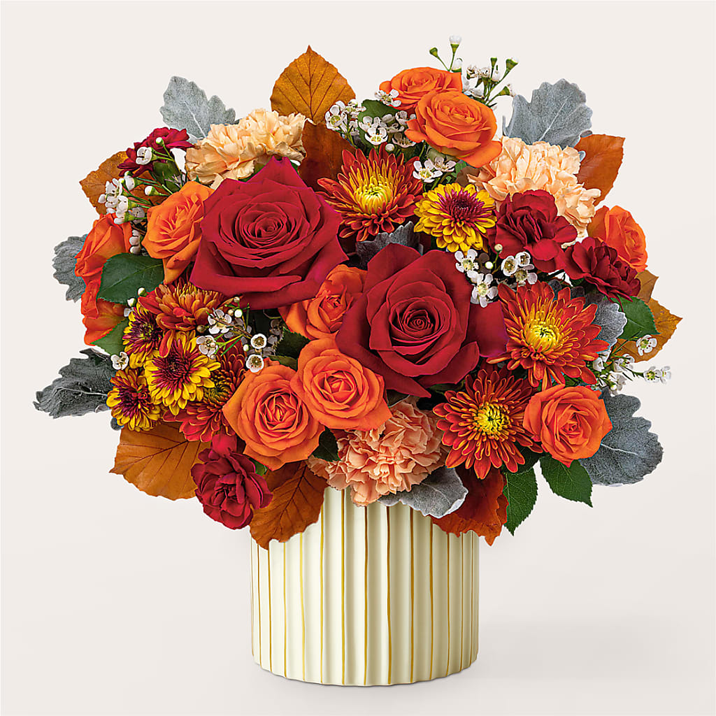 Merlot Bouquet with Ivory Vase –  Albertsons, Pleasanton CA