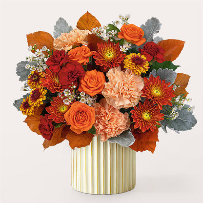 Merlot Bouquet with Ivory Vase –  Albertsons, Pleasanton CA