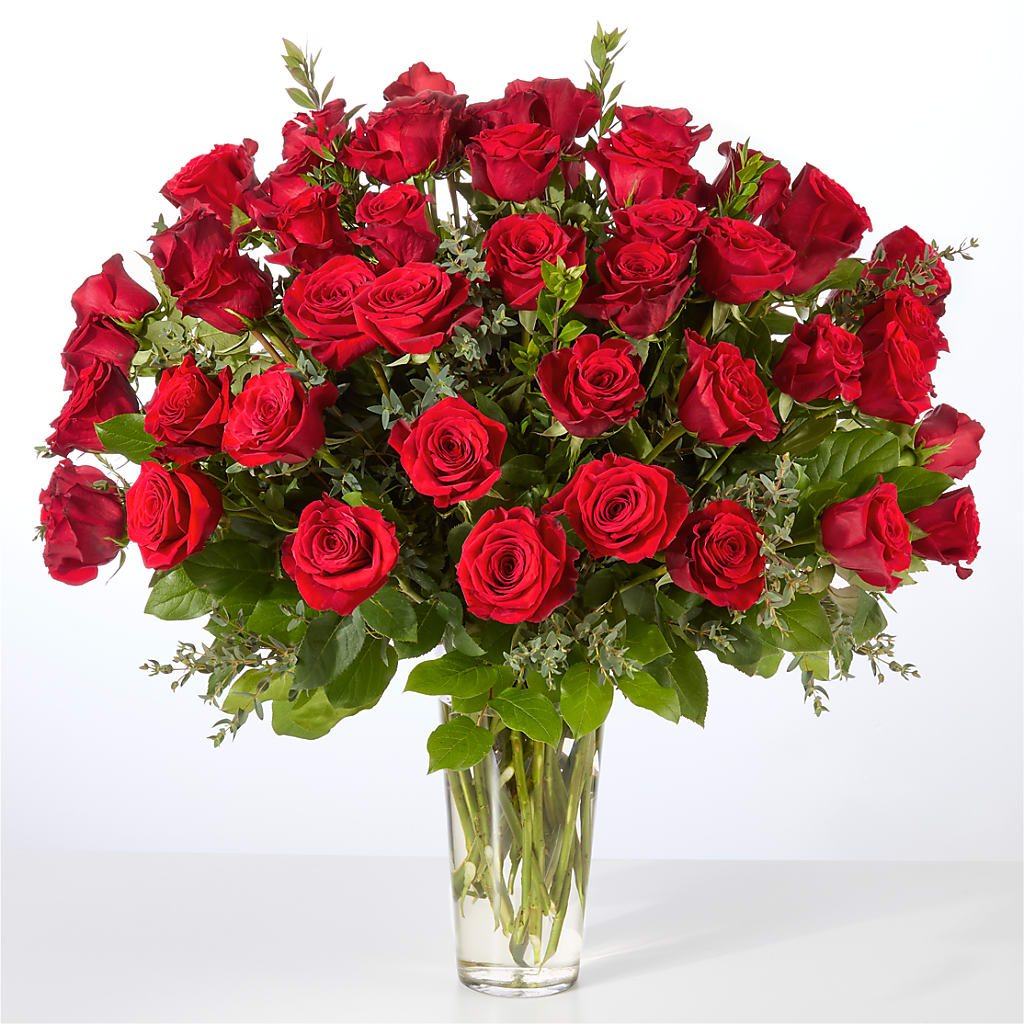 Forever Yours Fifty Stem Red Rose Bouquet –  Albertsons, Pleasanton CA